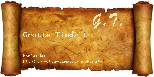 Grotte Timót névjegykártya